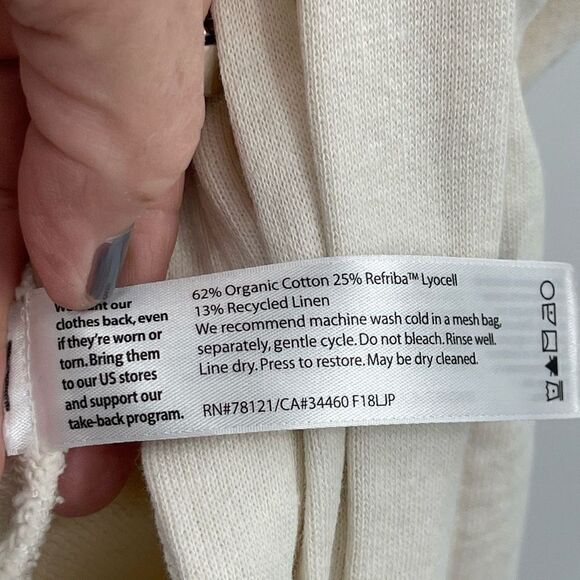 Eileen Fisher White Cotton Blend Festival Draped Kimono Wrap Jacket Size SP - Picture 5 of 6